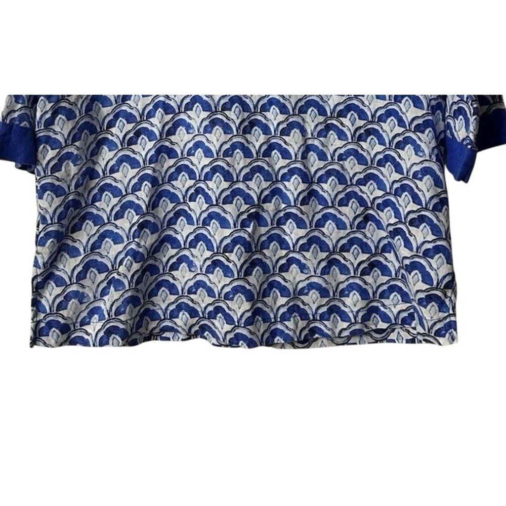 NWT Sigrid Olsen Womens Blue 3/4 Sleeve Linen Top Blouse Shirt Size Medium - Picture 3 of 9